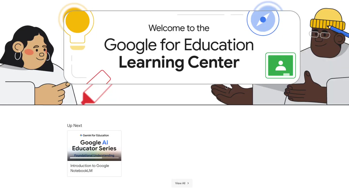 Google for Education Learning Center 顯示教育工作者學習入口