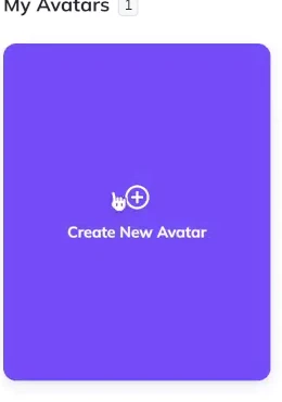 HeyGen My Avatars 頁面的 Create New Avatar 紫色入口