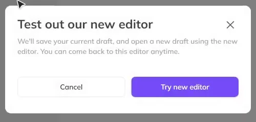 HeyGen Test out our new editor 確認視窗 HeyGen Test out our new editor 確認視窗