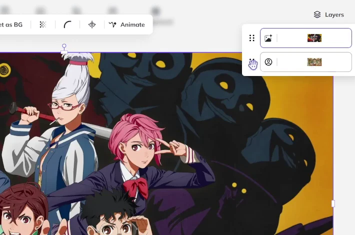 HeyGen Layers 面板顯示海報與 Avatar 兩個獨立圖層