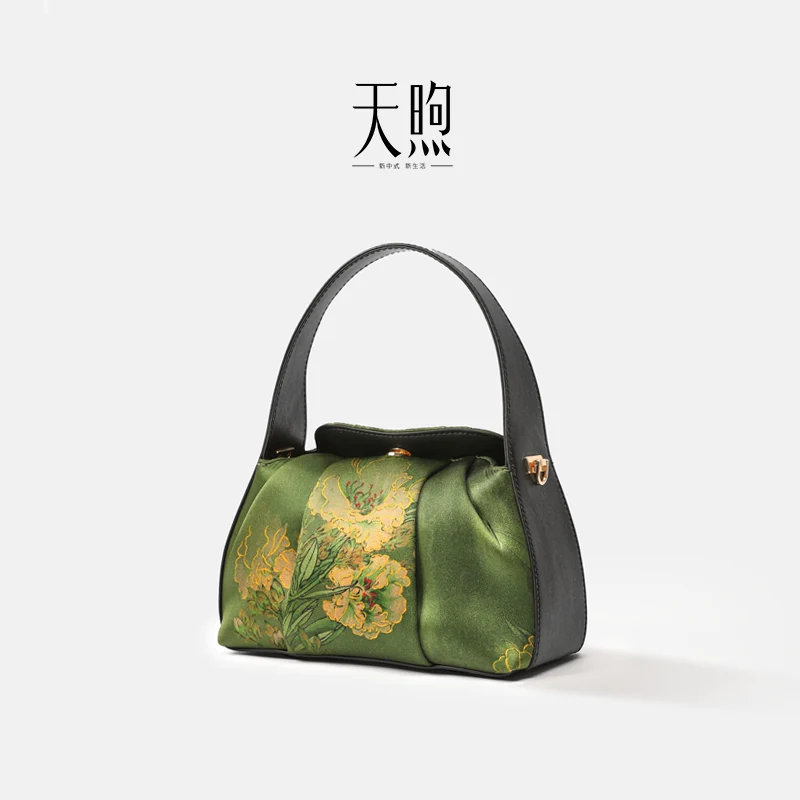 Frame bag — green · floral